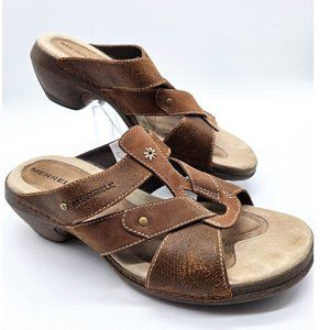 Merrell Luxe Slide Mink Sandals Slide On Comfort Shoes Women's Size 7 Leather